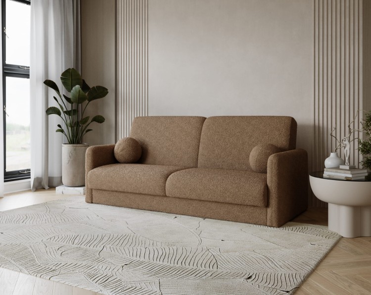 Sofa z podłokietnikami tkanina bukla Quell wymiary 214 cm