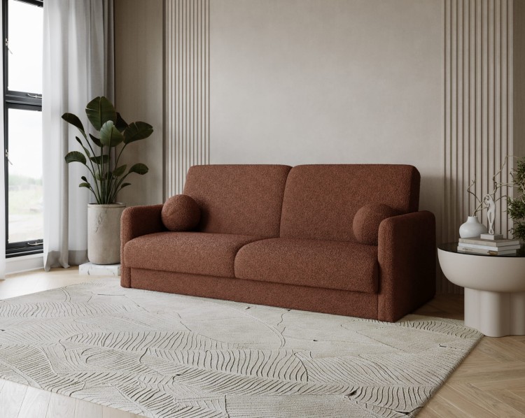 Sofa rozkładana LUMENA z funkcją spania 120x190 cm i wygodnymi boczkami.