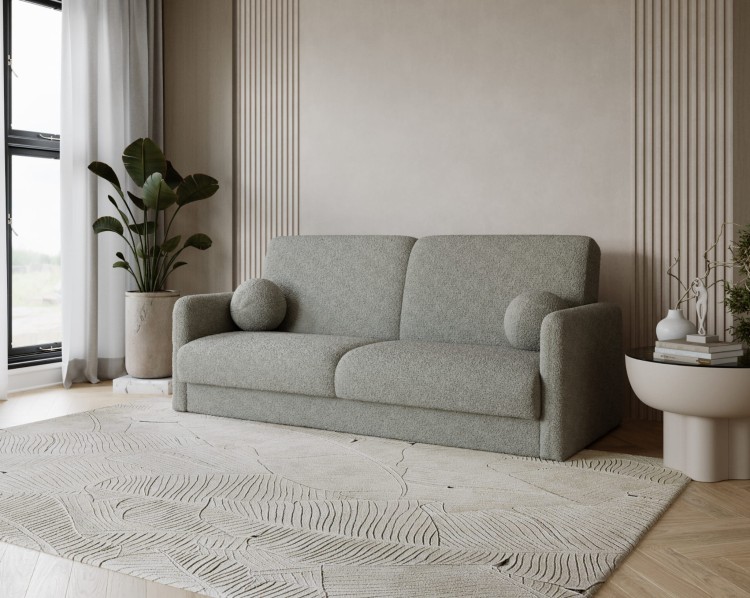 Sofa rozkładana LUMENA z funkcją spania 120x190 cm i wygodnymi boczkami.